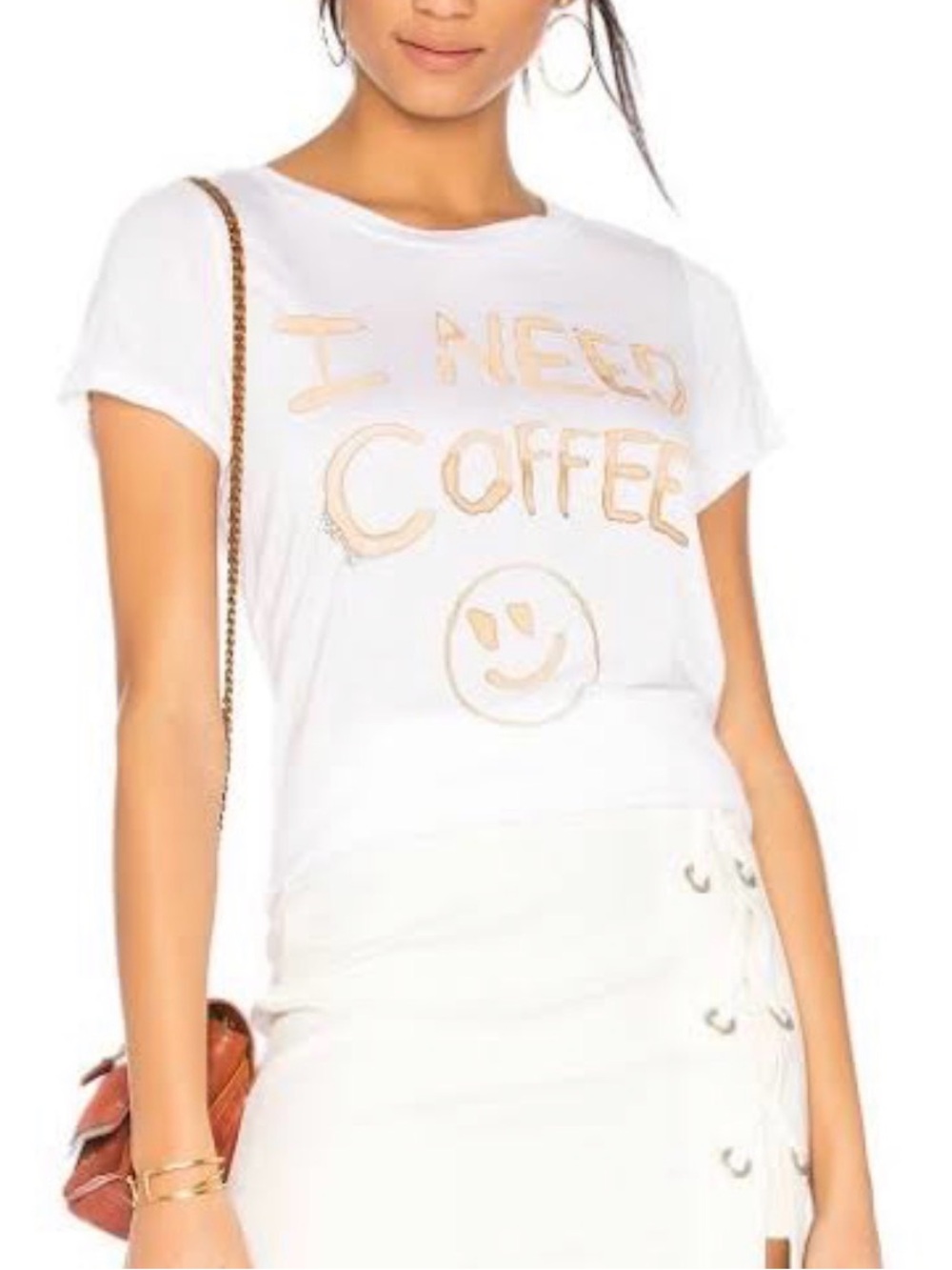 Lauren Moshi I Need Coffee Graphic T-shirt Size S